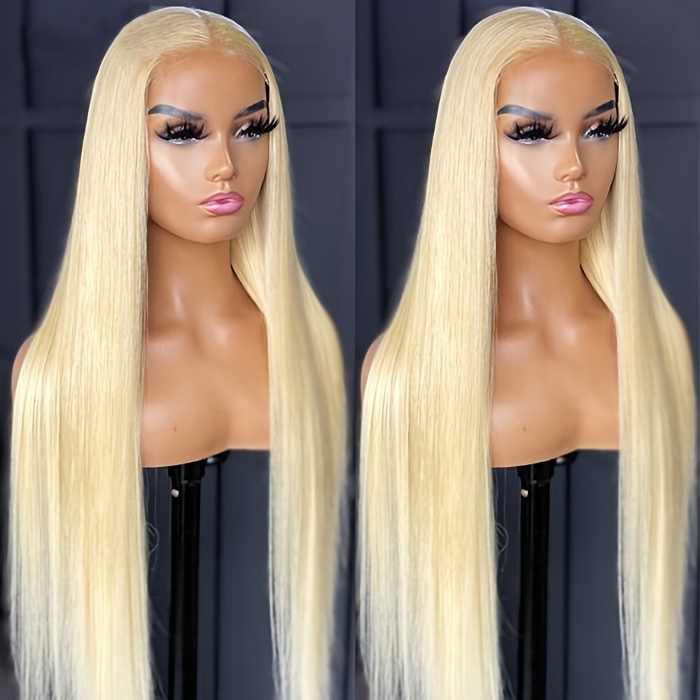 Long Straight 613 Light Blonde Synthetic Lace Front Wigs Natural as Human Hair