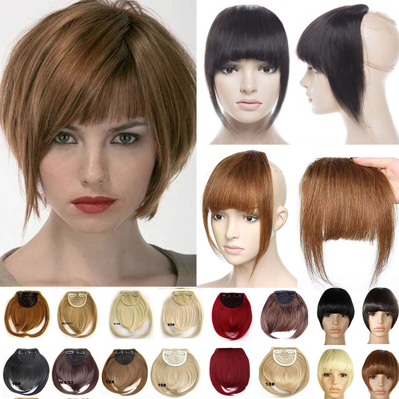 Real Natural Bangs Hair Peices Fringes Clip In Hair Extensions Thick As Human R2