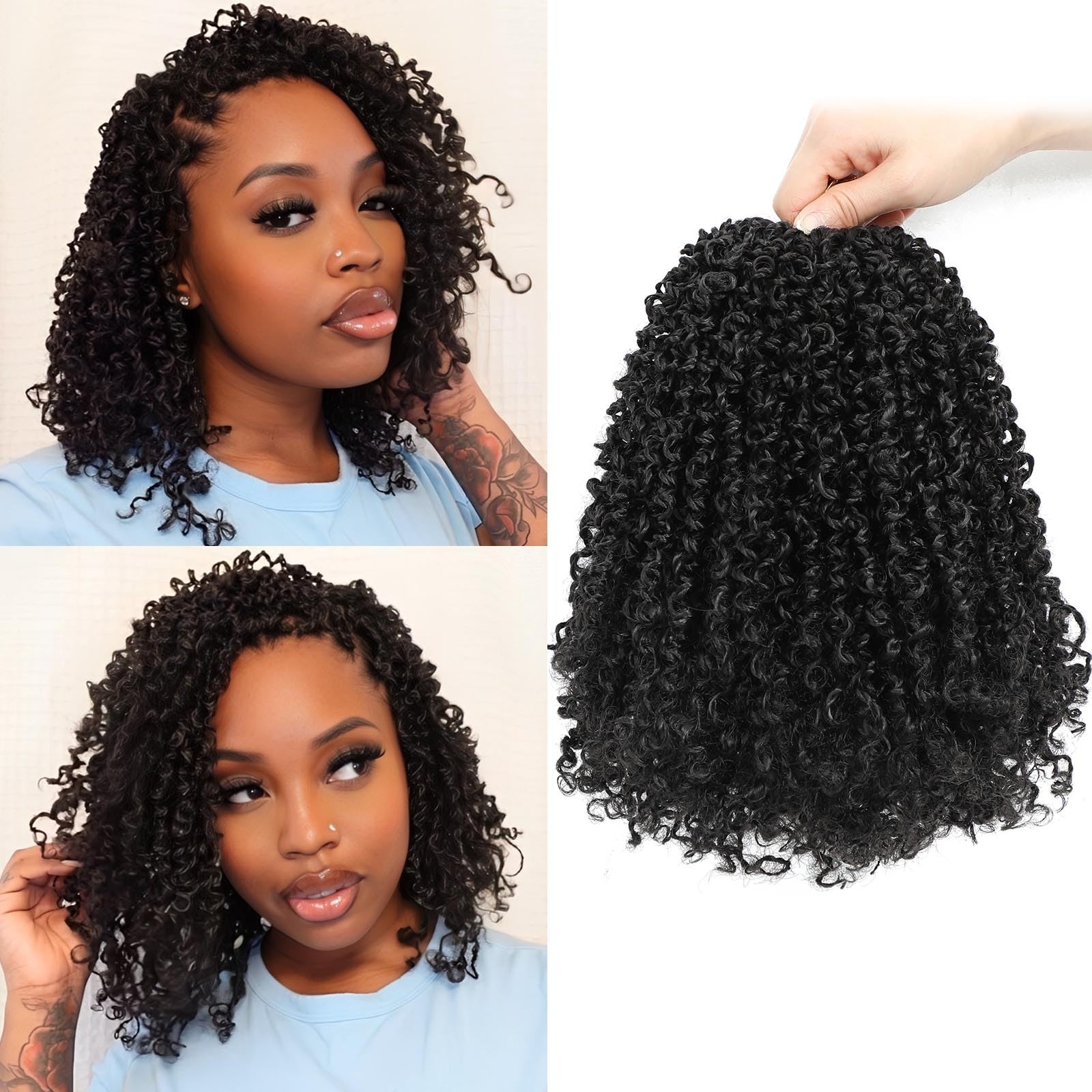 Pre-looped Yanky Twist Crochet Hair 8 Inch 8 Packs Bohemian Passion Twist Spr