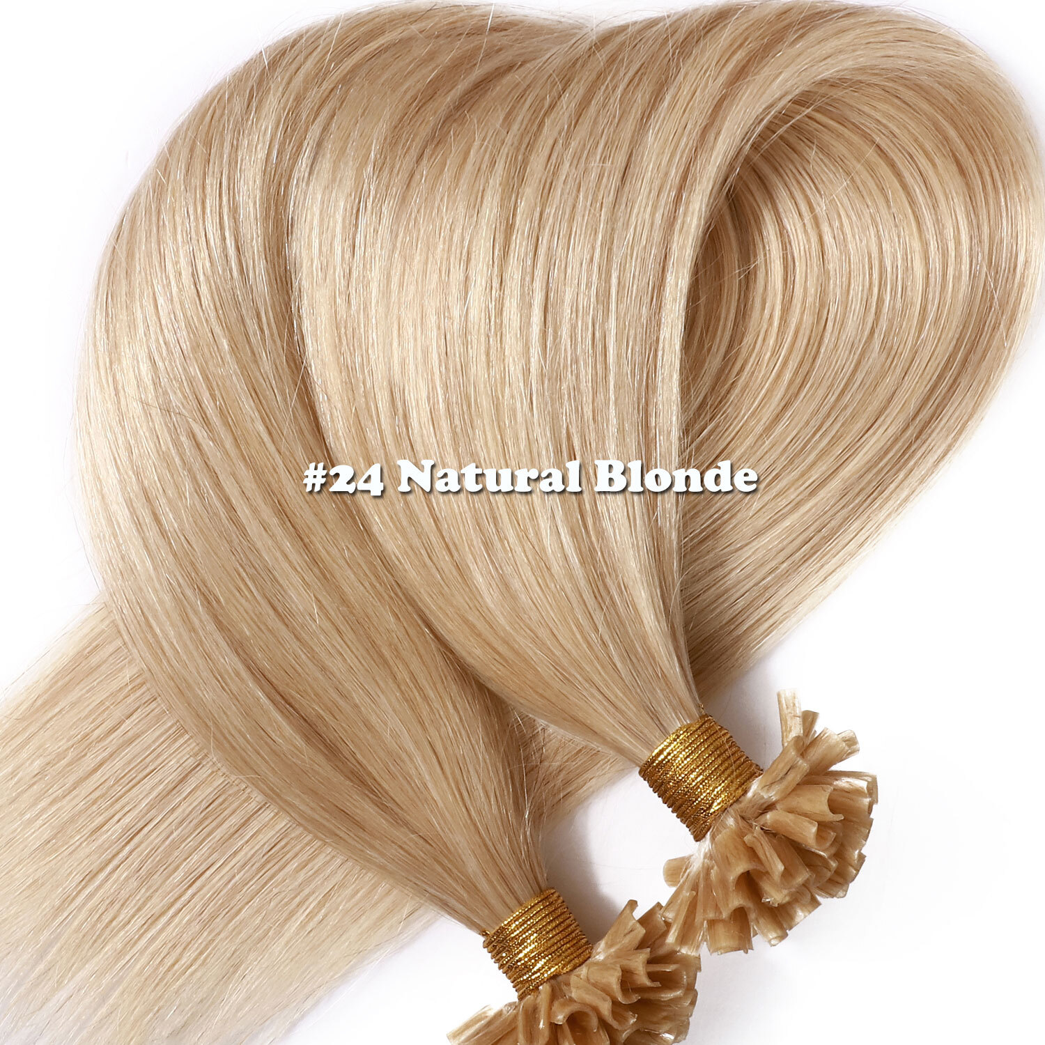 100% Indian Remy Hair Keratin Pre Bonded Nail U Tip Human Hair Extensions Blonde