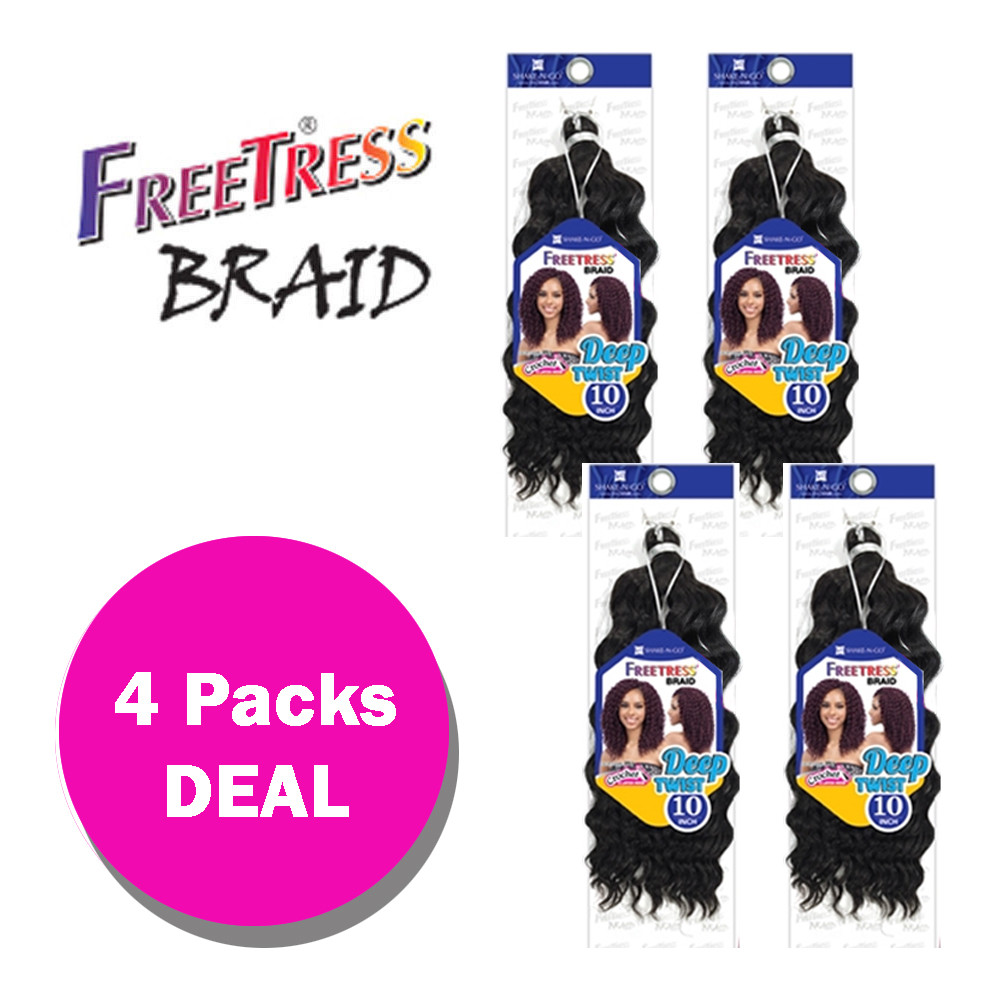 *4-Pack/6-Pack* DEEP TWIST 10″ – FREETRESS SYNTHETIC HAIR CROCHET BRAID BULK