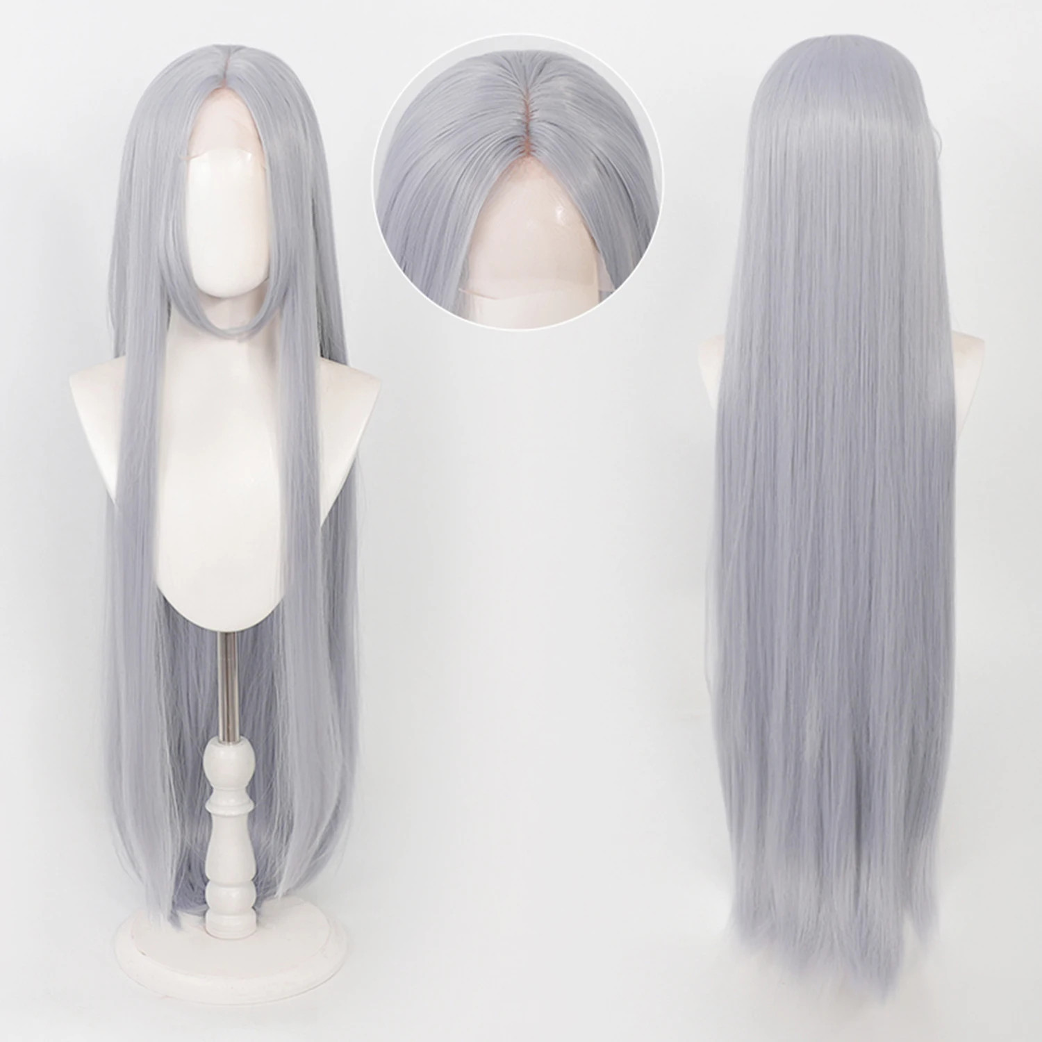 100Cm Long Straight Universal Hand Hooked Lace Front Wig Synthetic Hair Wig for