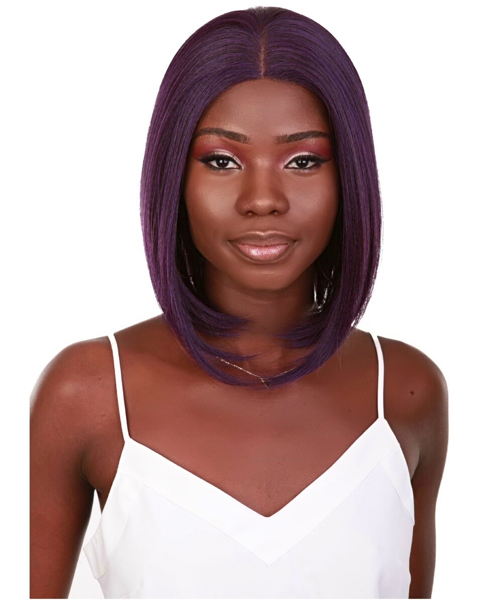 Keda Straight 9.5″ Long 4X4 Hand-Tied Lace Front Wig, Good Heat Resistant Fiber