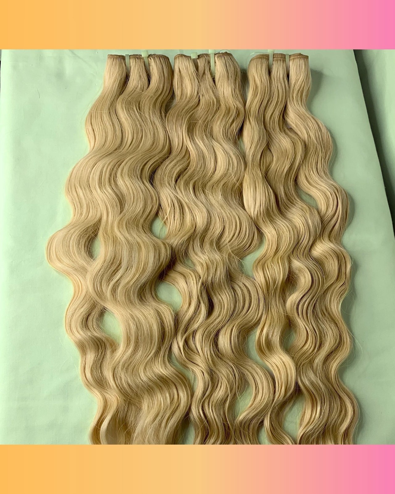 Blonde 613 Human Hair Extension Weft Sew in Wavy Virgin Unprocessed Indian Hair