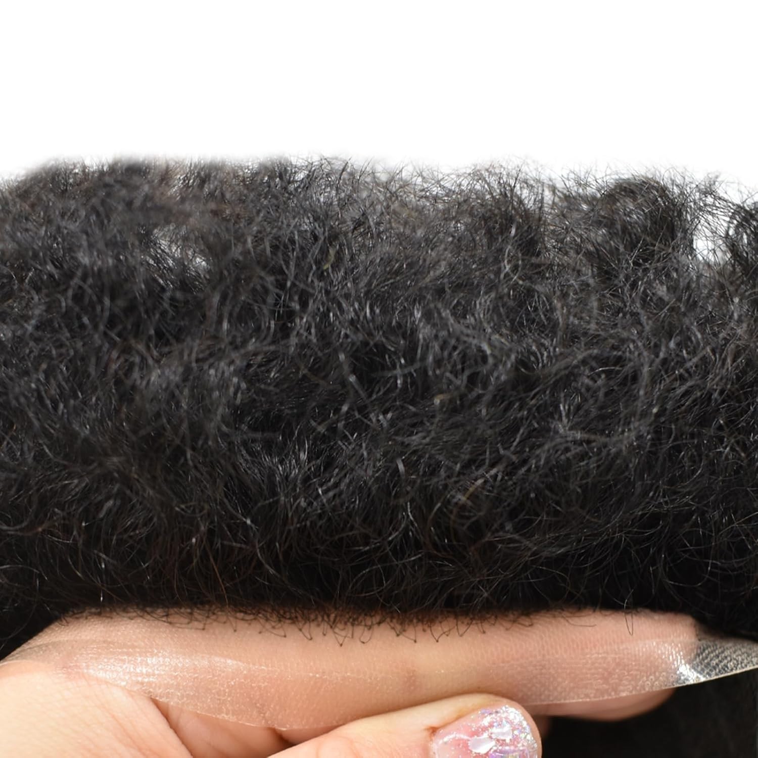 Afro Curl Toupee for Black Men All Lace Kinky Curly Hairpiece Human Hair System