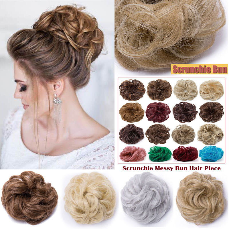 Natural Thick Messy Scrunchie Hair Piece Fake Hairpiece Chignon Elastic Hair Bun