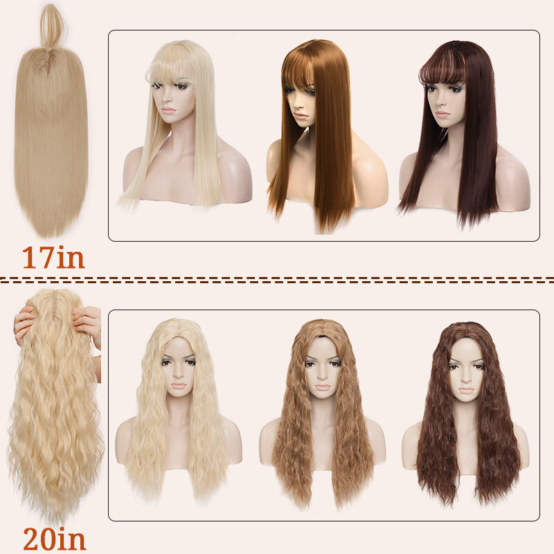 Topper Hairpiece Toupee Thick Long Natural 11″/17/20/22″ Clip in Hair Extensions