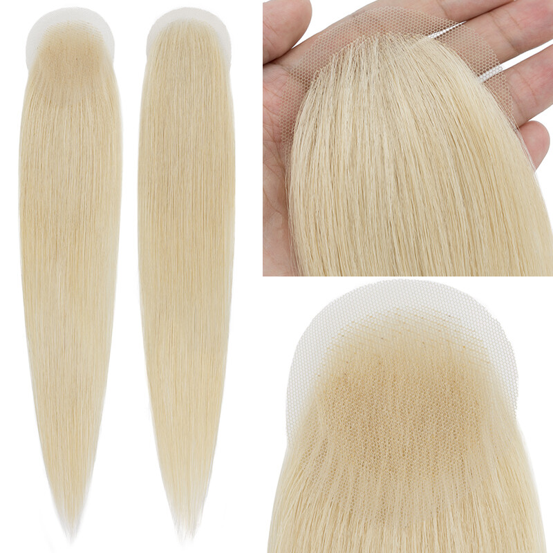 Full Lace Cover-up Real Remy 100% Human Hair Patches for Alopecia Areata Blonde