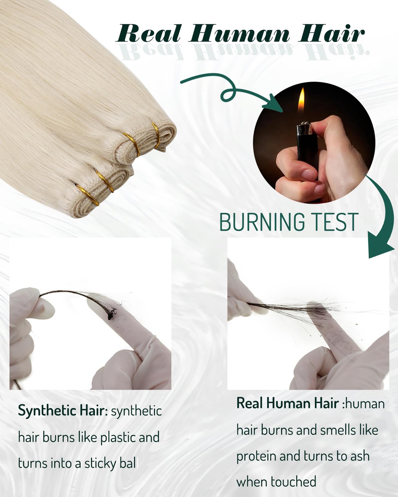 Runature Blonde Weft Hair Extensions Human Hair800 Ice Blonde14 Inch