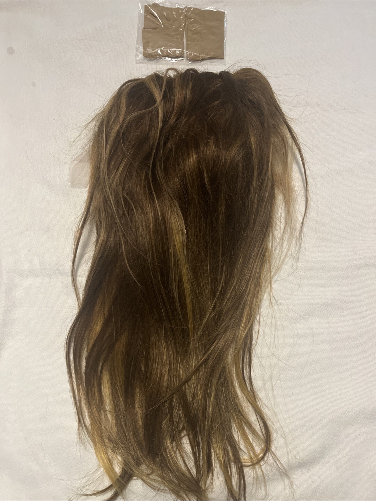 New In Net And Bag, 18” Human Hair Fullwig With Lace Front Med, Brown W/hilights