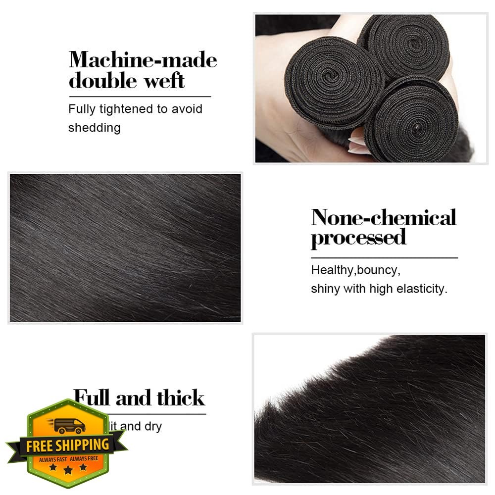 FuivJuix 24-28 Inch #1B Straight Bundles 50g