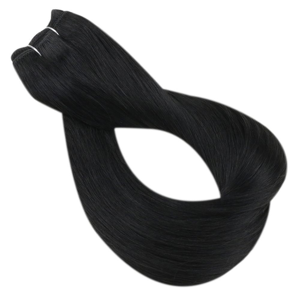 Sunny Hair WEFT 16in Ebony Pure Black Human Hair Extensions HW_1_16_100G