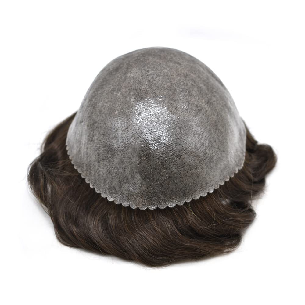 Men Replacement Hair System Full Poly Thin Skin Mens Toupee Hairpiece