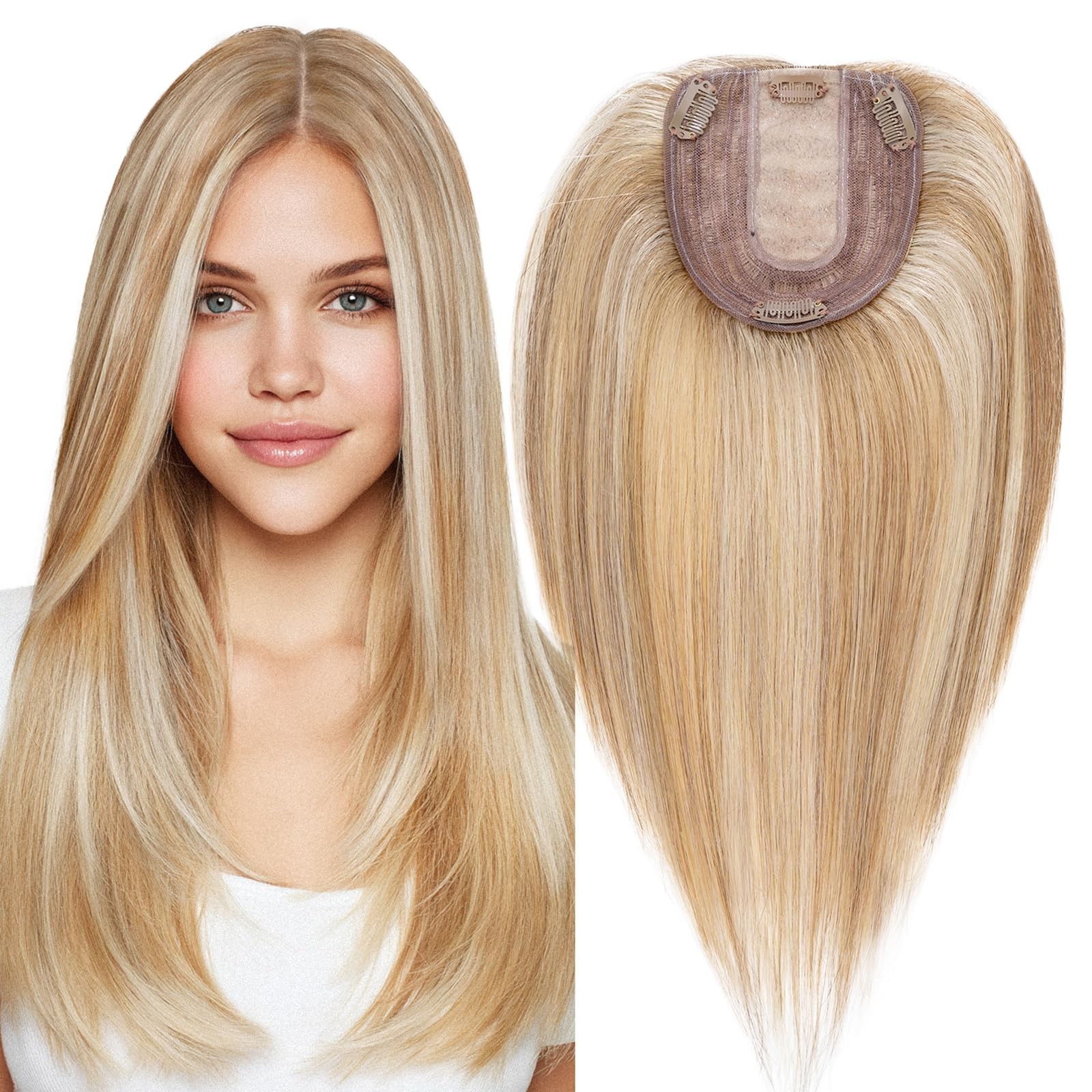 My-Lady Human Hair Toppers For Women Real Human Hair Thin 10 12Cm Silk Base