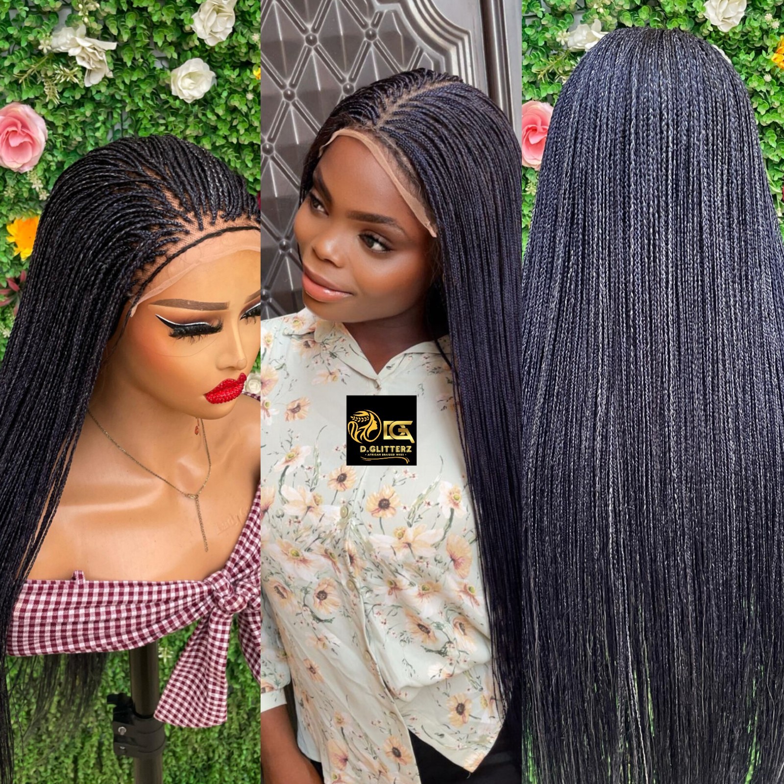 MICRO BOX BRAIDS BRAIDED WIG ON 7*7 LACE CLOSURE 35″