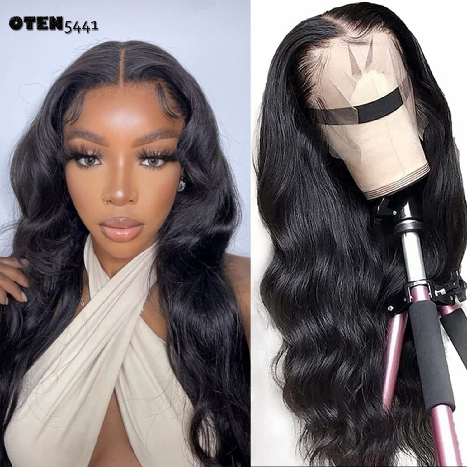 Long Body Wave Lace Front Wigs Heat Resistant Natural Black Wigs With Baby Hair