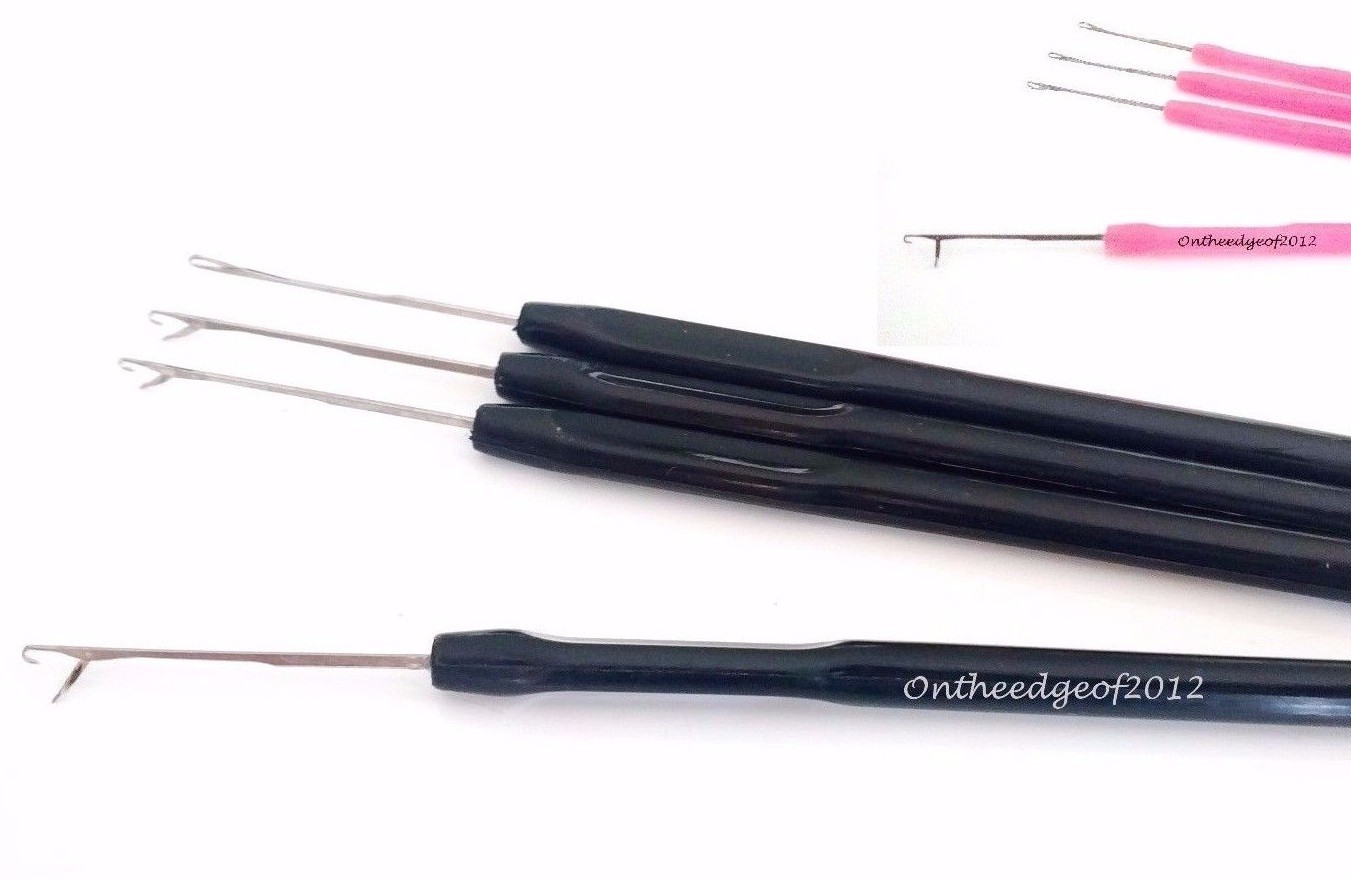 4 Hook Pulling Needle Tool I-TIP Micro Needle Hair Extension Latch HOOK Crochet