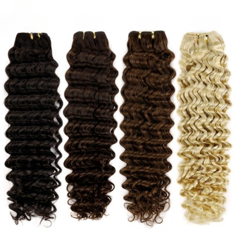 8A Double Weave Sew In Weft Hair Extensions Weft Remy Human Hair 100gr