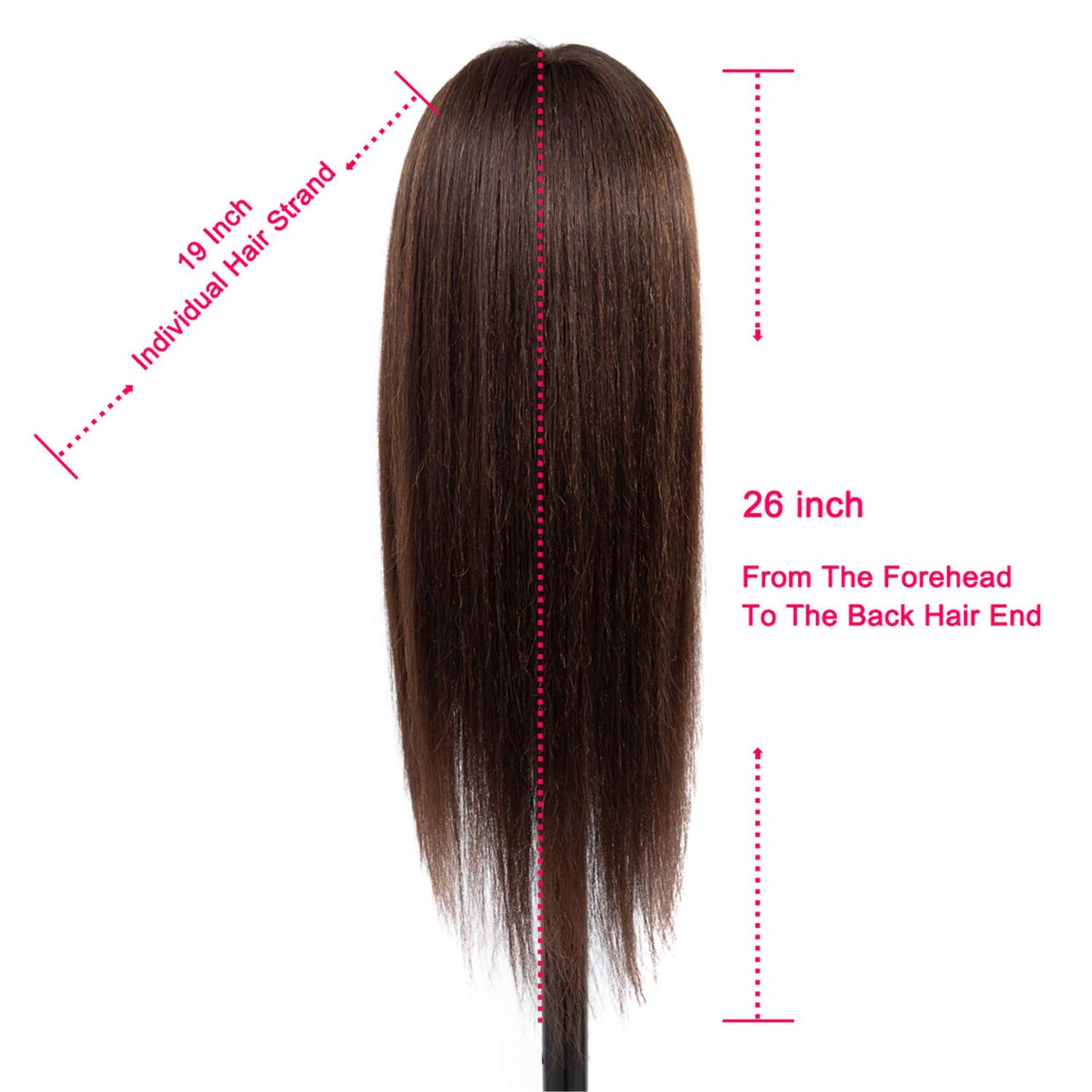 Mannequin Head with Hair, 60% Real Hair Blend, Life-Size, Includes Table Clam…