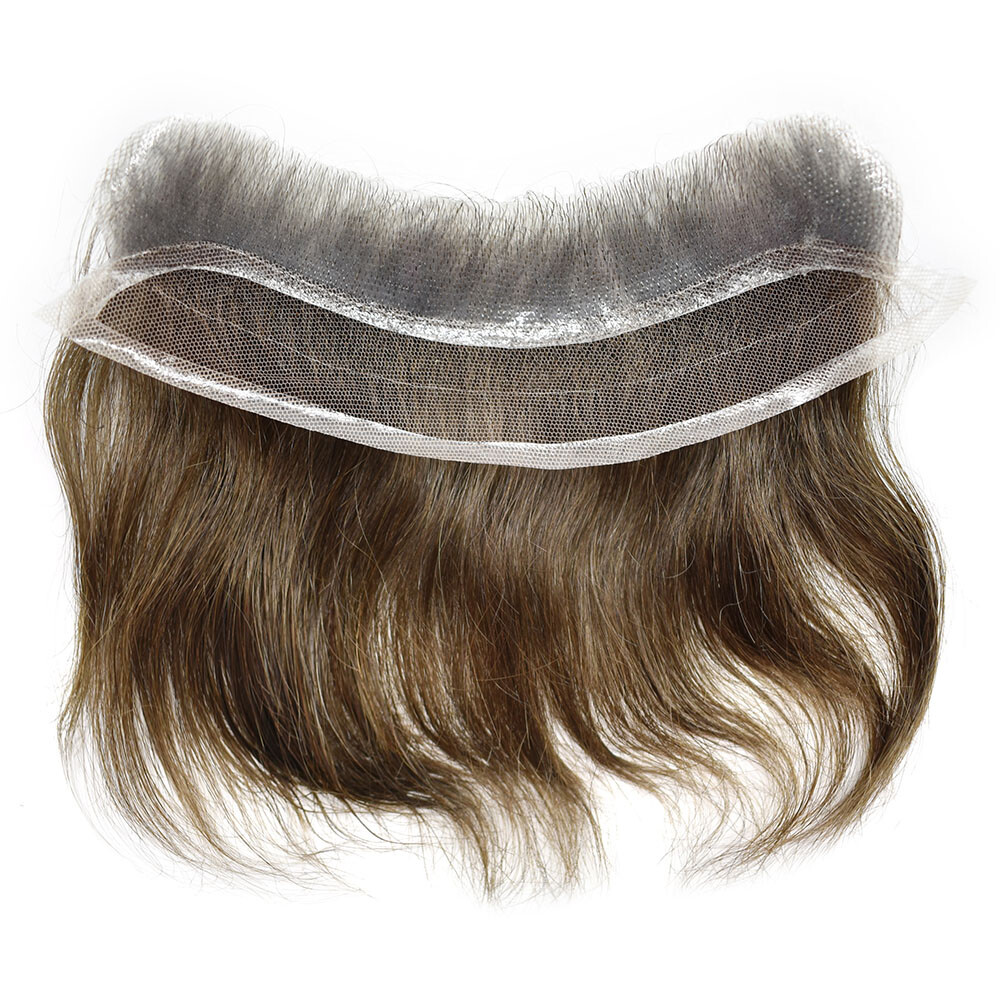 Human Hair Mens Frontal Lace Front Skin Hairpiece for Receding Hairline Natural