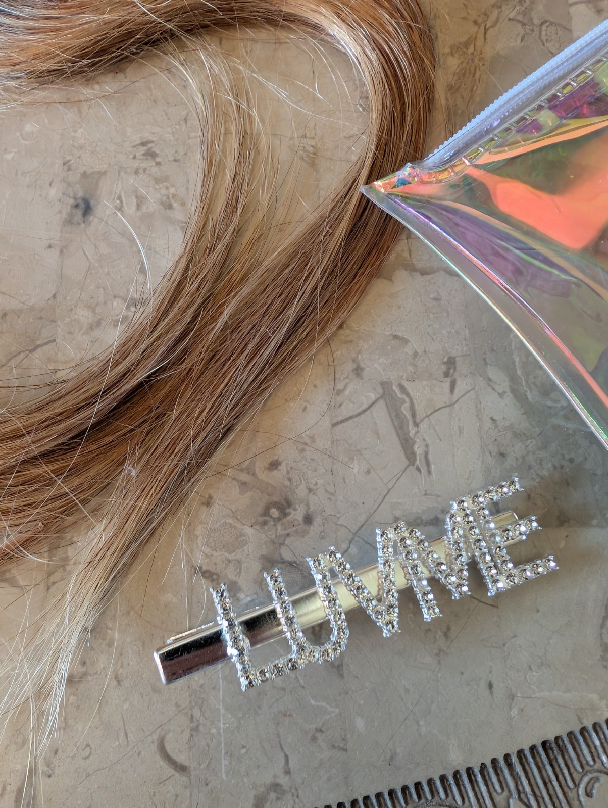 LUVME Assorted Accessories With 3 12″ Human Hair Clip In Extensions, Net Caps