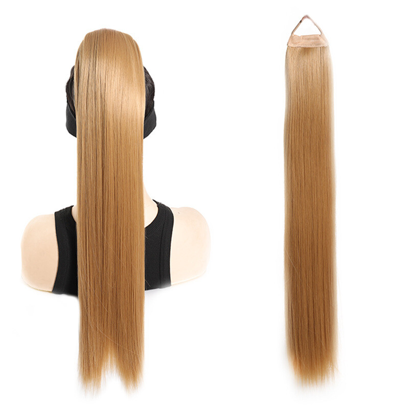 Synthetic Straight Ponytail with Hair Tie Wrap Around Hair Extension for Women