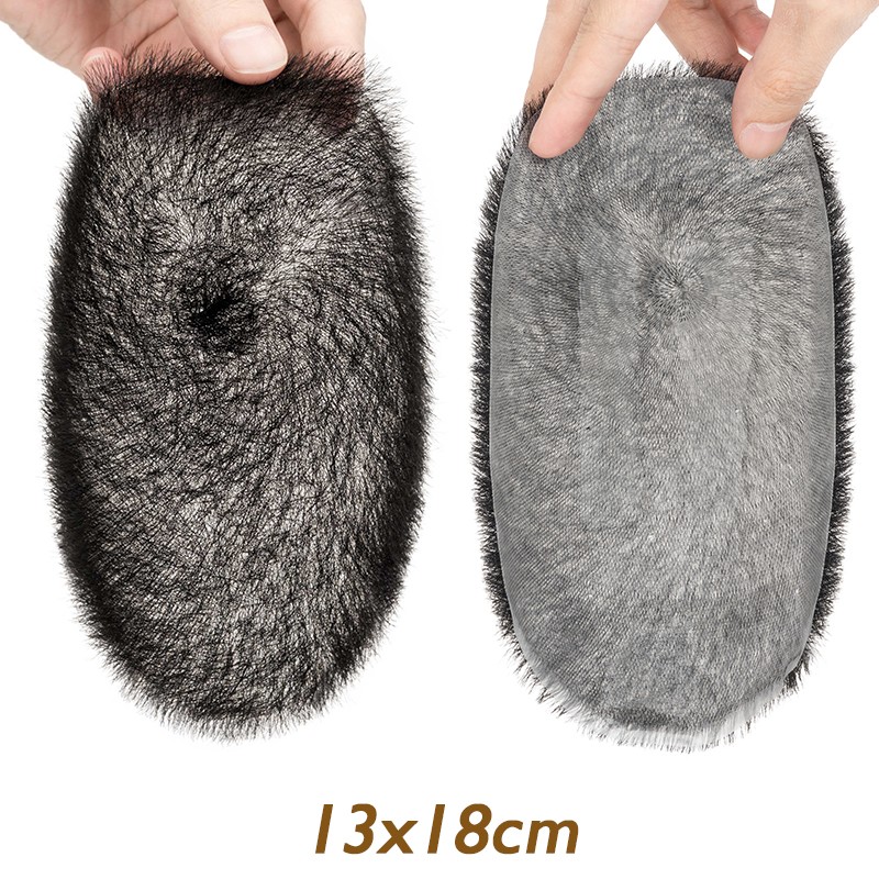 100% Human Hair Toupee for Men’s Short Buzz Cut Thin Skin PU Replacement System