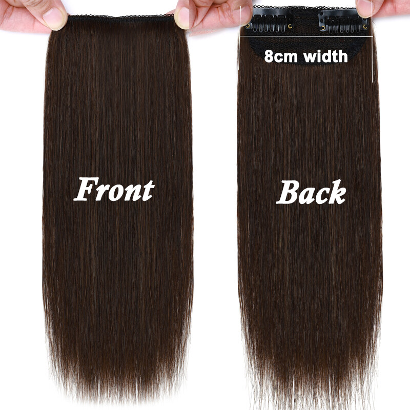 Thick Hair Pad Clip In Topper Base Remy Human Hair Extensions Short Hairpiece US