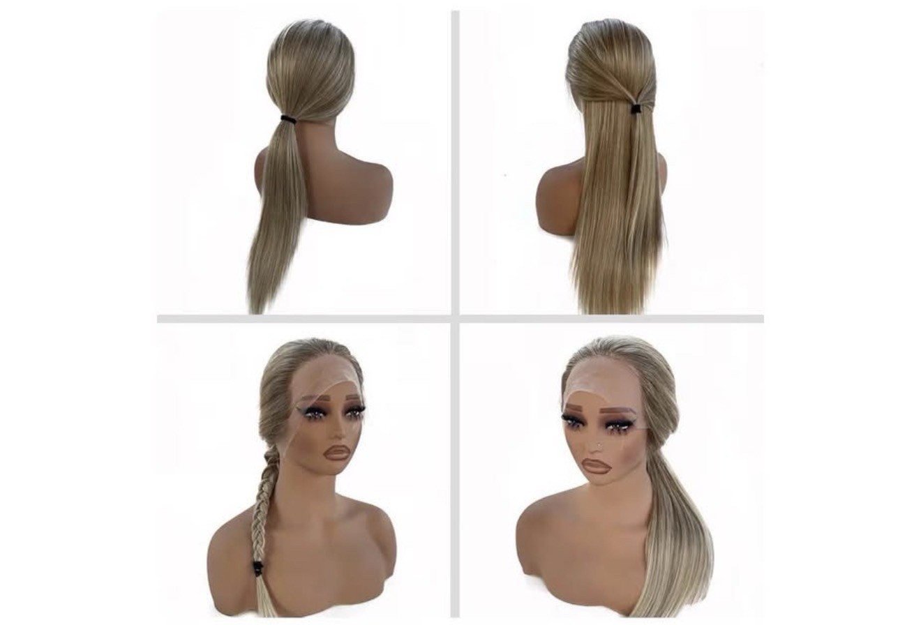 NEW 20” Strawberry Blonde Ombre Highlight HD Lace Front Human Hair Wig 12×4 Remy