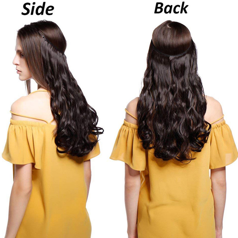 Balayage Thick Wire In Real Human Hair Extensions Hidden Headband One Piece Weft