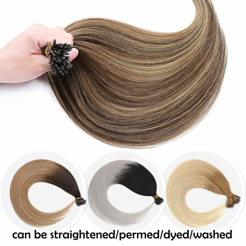 Nano Rings Hair Extensions 100% Remy Human Hair Thick Minhi Beads Straight 50pcs