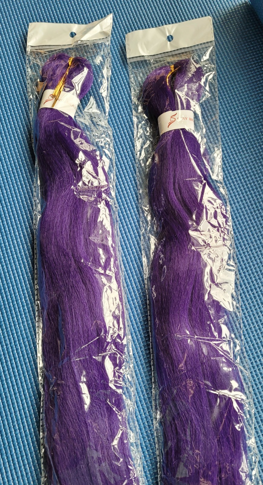 TWO NEW! Purple Braiding Hair, Pre-Stretched, Approximately 28 Inches Long