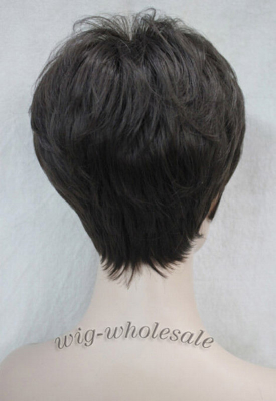 Women Short Wig Bob Pixie Brown Blonde Mix Natural Full Hair Wigs Daily