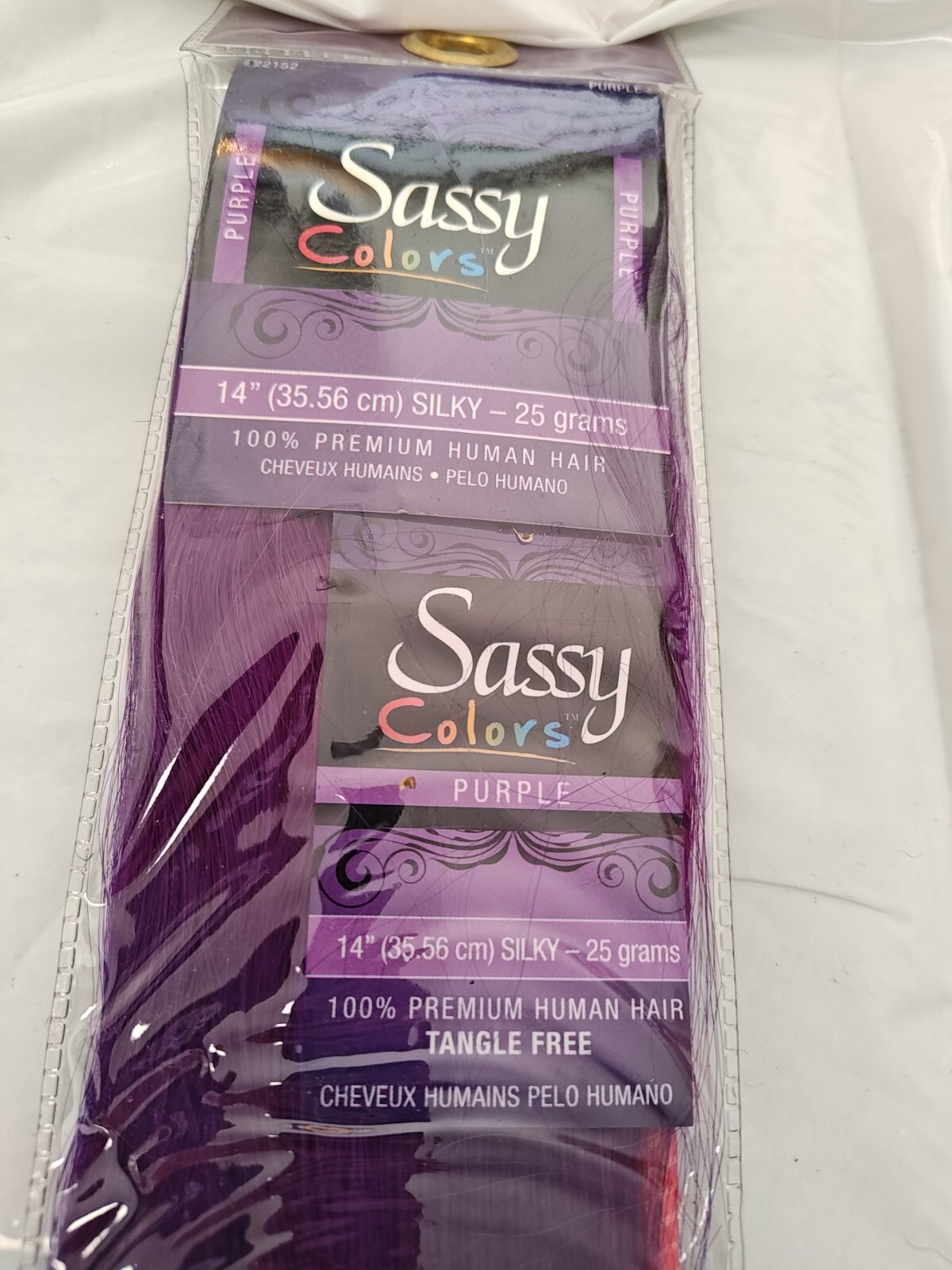 Sassy Colors PURPLE – 14″ [35.56 cm-25 grams] #122152-100% Premium Human Hair