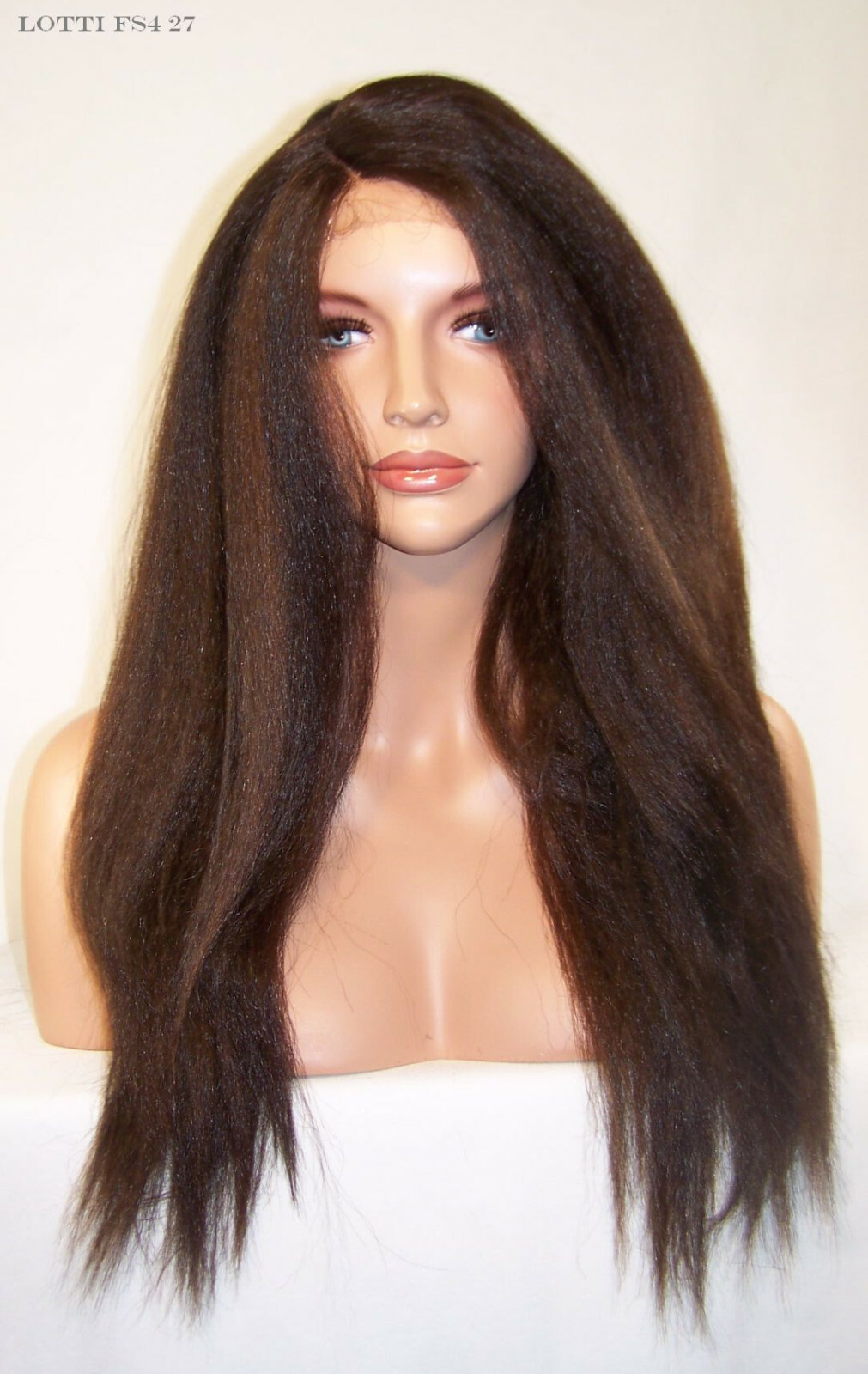 Long Yaki Lace Front Wig Brown w/Highlights #4.30 Long C-part Heat safe yaky lot