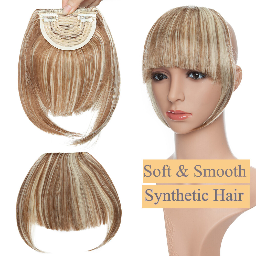 Thick Bangs Clip in Hair Extensions Front Cover Fringe Bangs As Human Hair US