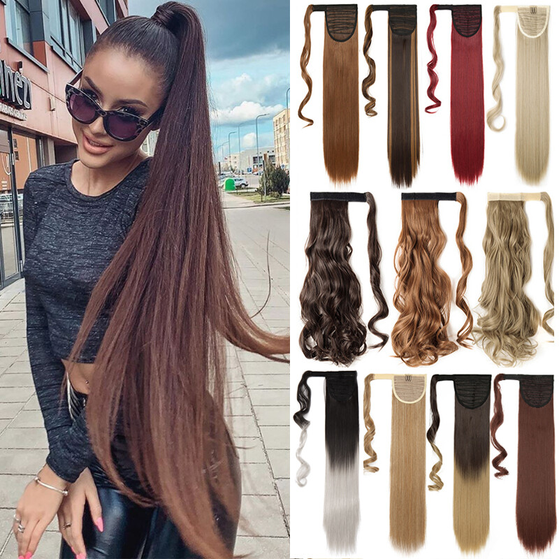 Long Thick Real Wrap Ponytail Clip In Hair Extensions Pony Tail Pretty As Human