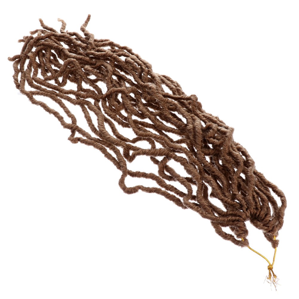 Hair Braid 20 Strands Dreadlocks Low Temperature Fiber (Light Brown) Fake Braids