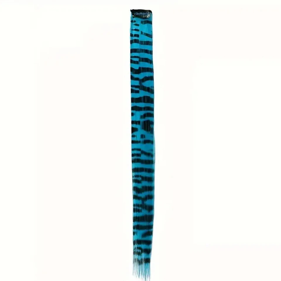 Colorful Feather Clip In Hair Extension One Piece Fake Hairpiece For Women Party