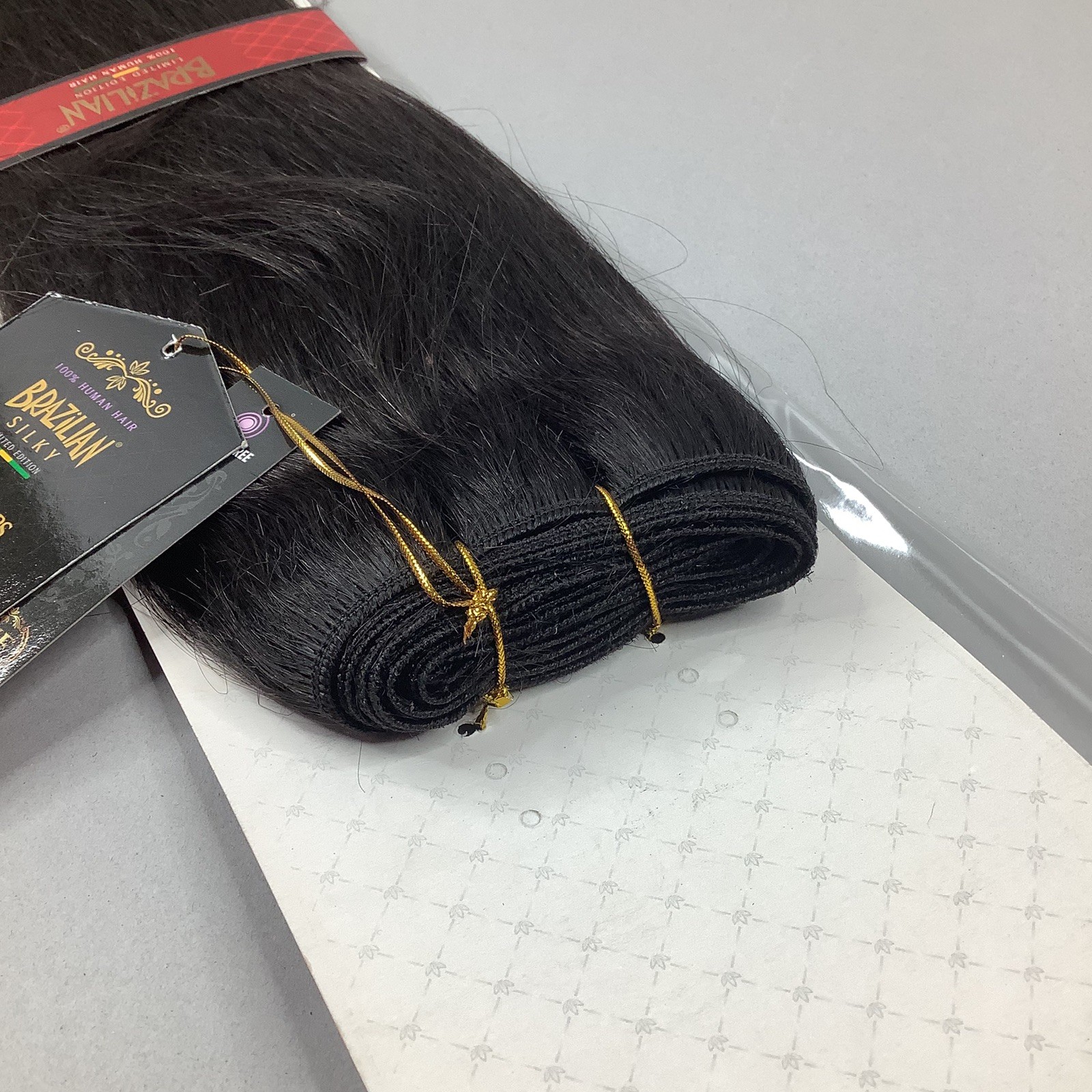 18” #1B Off Black Brazilian Silky Straight 100% Human Hair Extensions