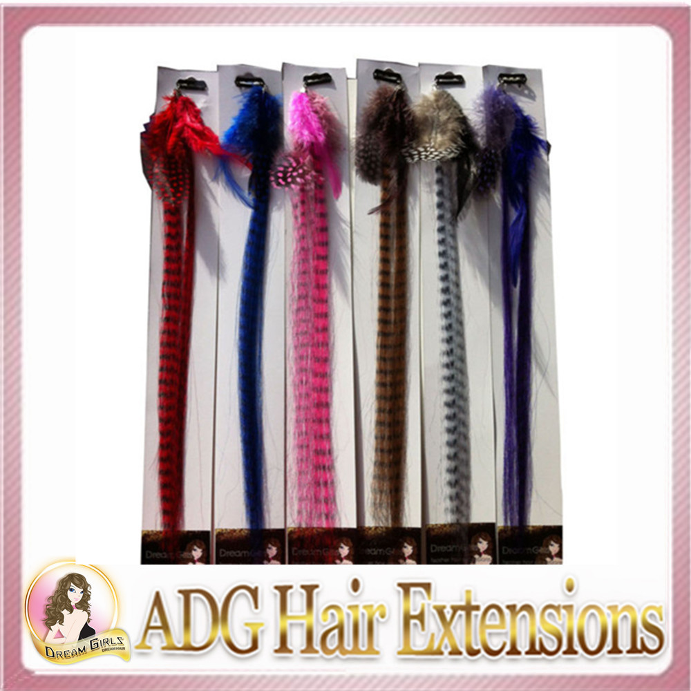 Beautiful Grizzly Feather Clip in Clip on Hair Extensions 6 Colours