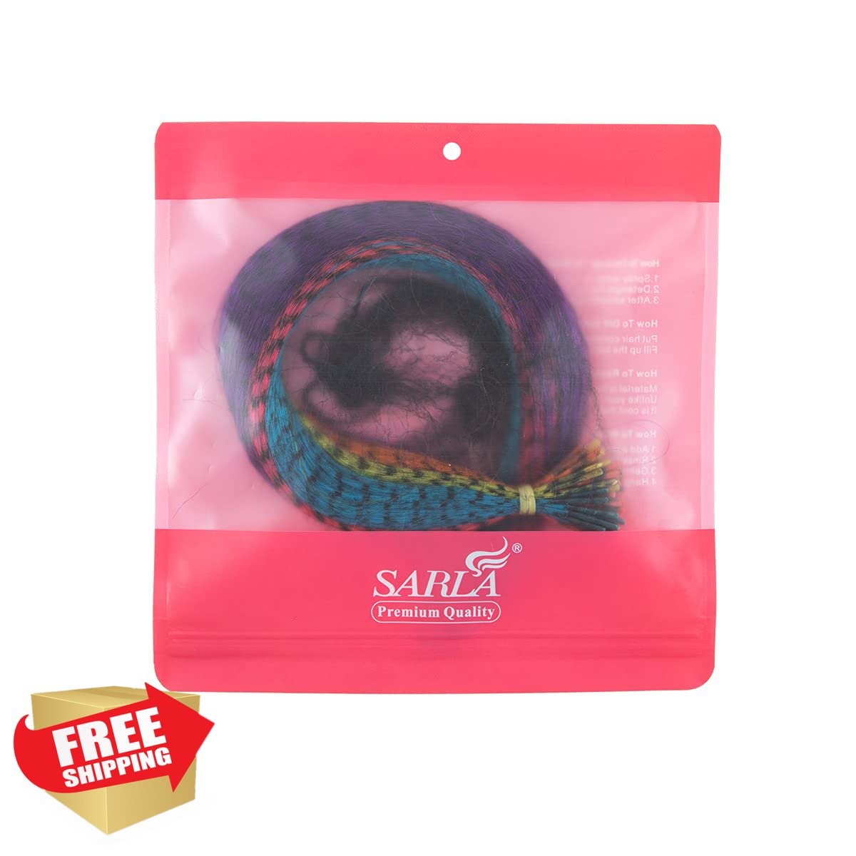 SARLA 50pc 16″ Feather Hair Extensions 10 Colors
