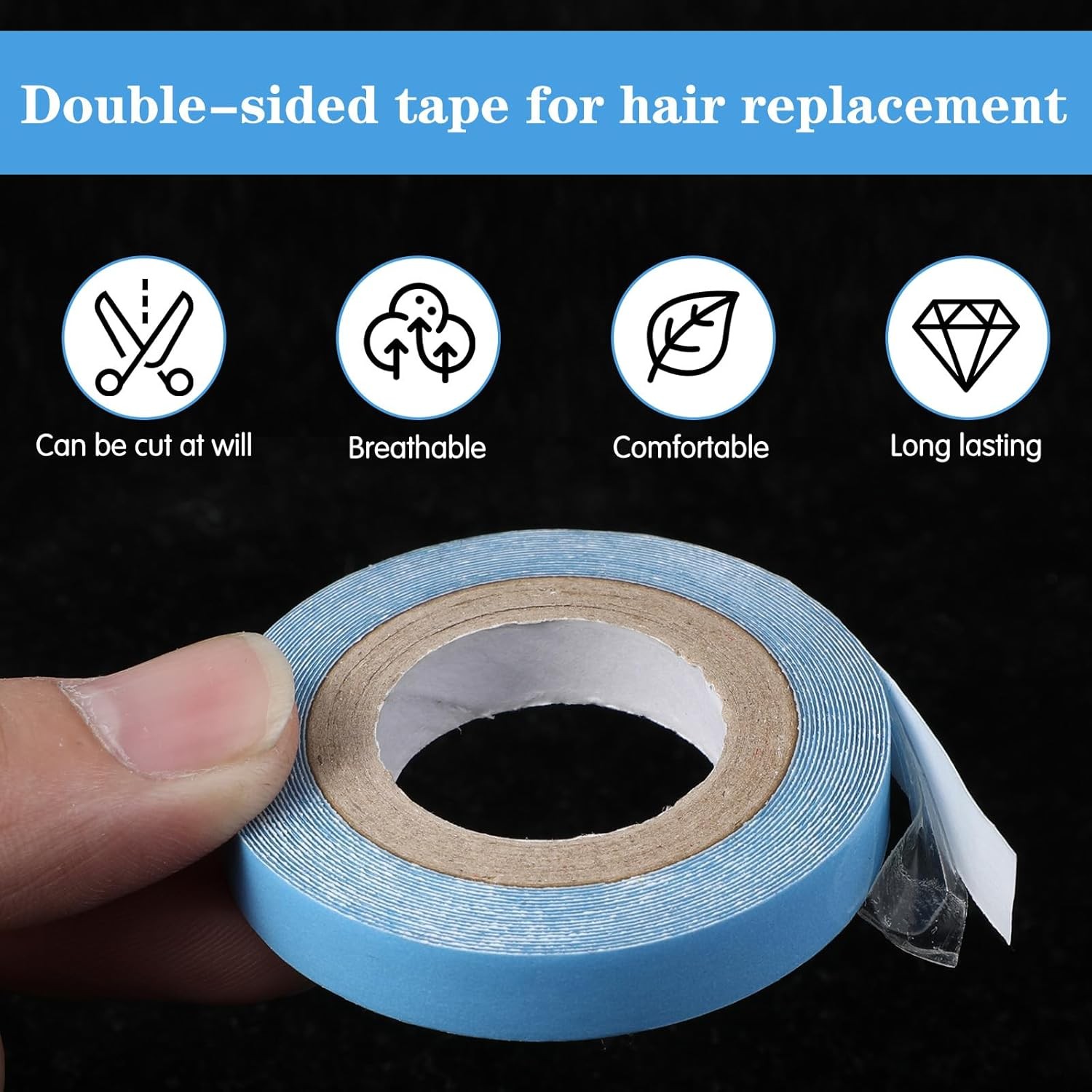 2 Rolls Hair Extension Tape, 3yard Adhesive Replacement Tape for Hair Extensions