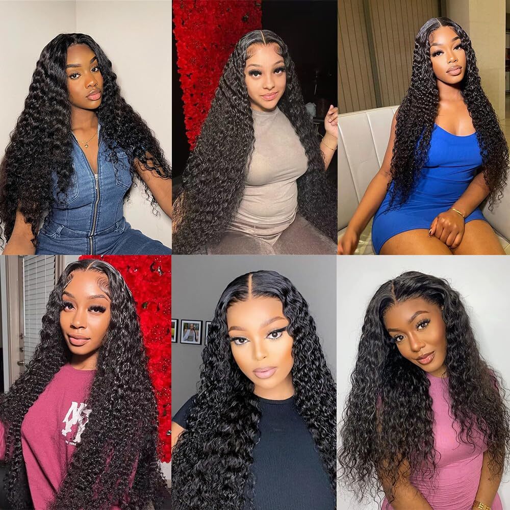Hot Black Loose Curly Wigs Synthetic Lace Front Wigs Heavy Density Glueless Wigs