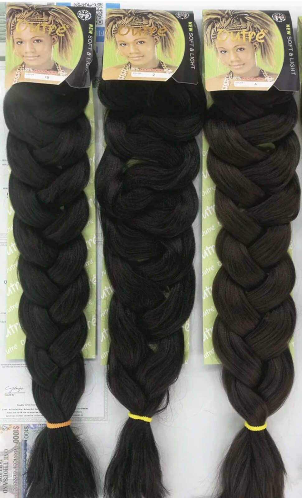 Outre Braiding Hair Extension Soft & Light Kanekalon Fiber #3Pcs Colors 1,2,4