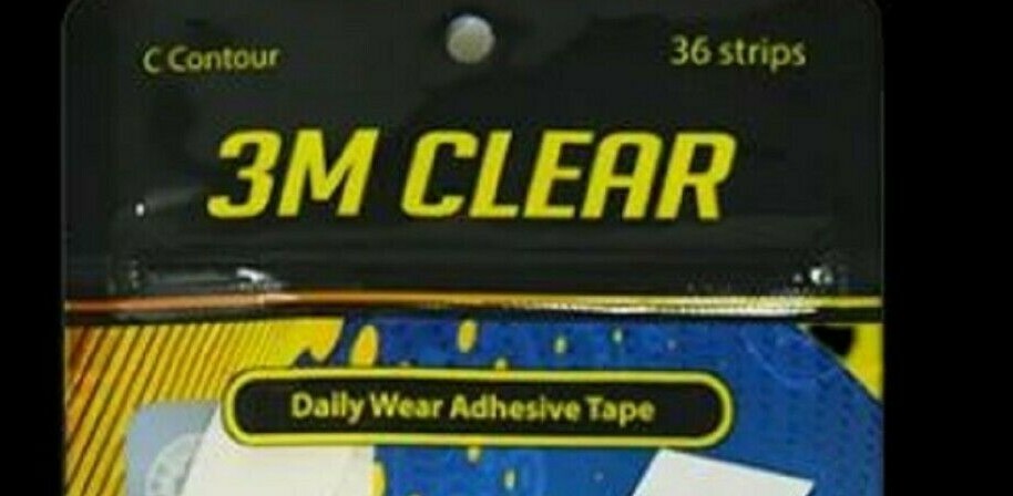 3M 1522 Clear.Daily Wear Adhesive Tape ‘C’ Contour Tape 36 strips Medical,NEW !