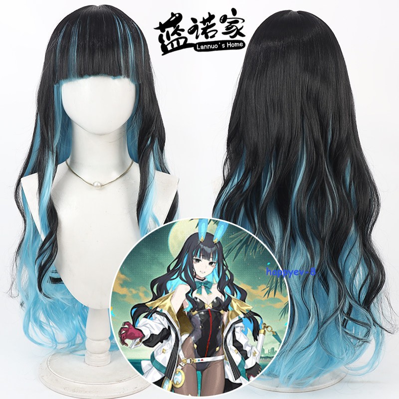 Tlaloc Cosplay Wig FGO Fate Grand Order God of Rain Black Blue Two Tone Hot Wig
