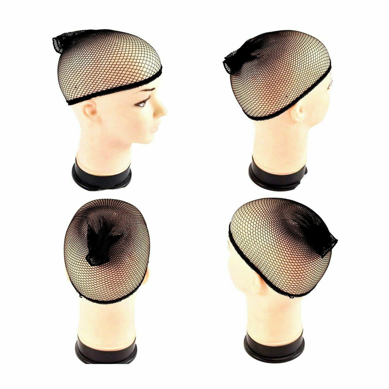 Hair Elastic Wig Cap Fishnet Liner Weaving Mesh Stocking Sleep Net Black