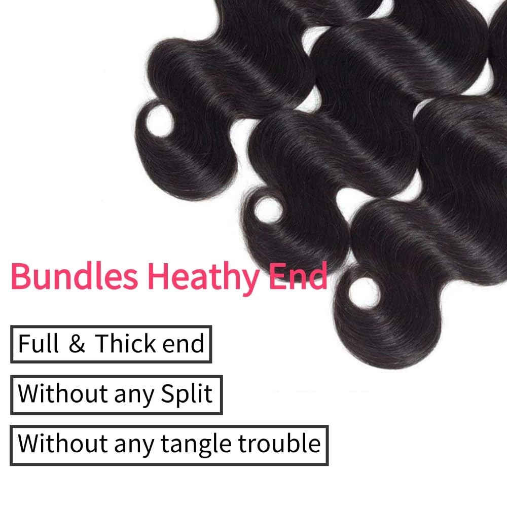 Genrein Body Wave Bundles Human Hair 20 22 24 Inch Brazilian Body Wave Human