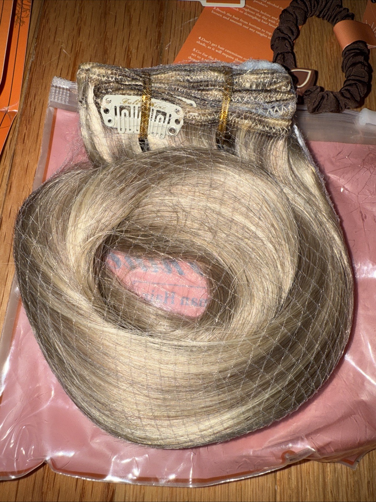 Full Shine Double Weft 100% Real Human Hair Extensions Blonde 16″